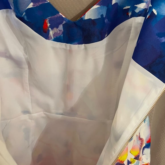 Milly Multi Primary Color Print Fitted Sheath Dress Sz10 - Picture 10 of 16